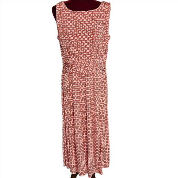 Perceptions Dresses & Skirts - Perceptions Coral Polka Dot Maxi Dress Size Large